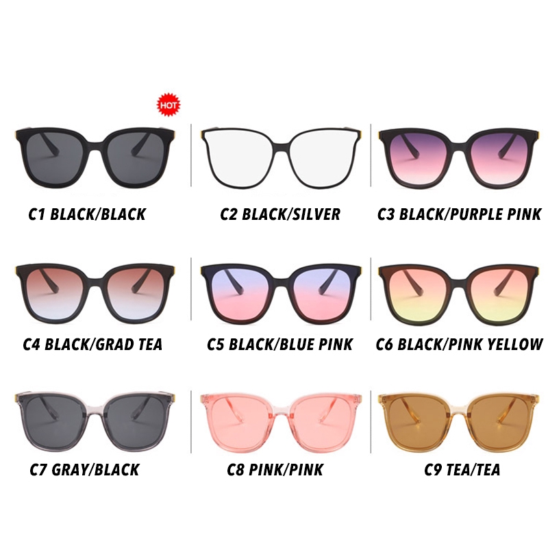 (YUZHU) Bayar di Tempat Korean Fashion Mata Kucing Wanita Kacamata Hitam Candy Color Sunglasses