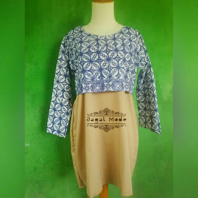 Blouse batik modern kombinasi