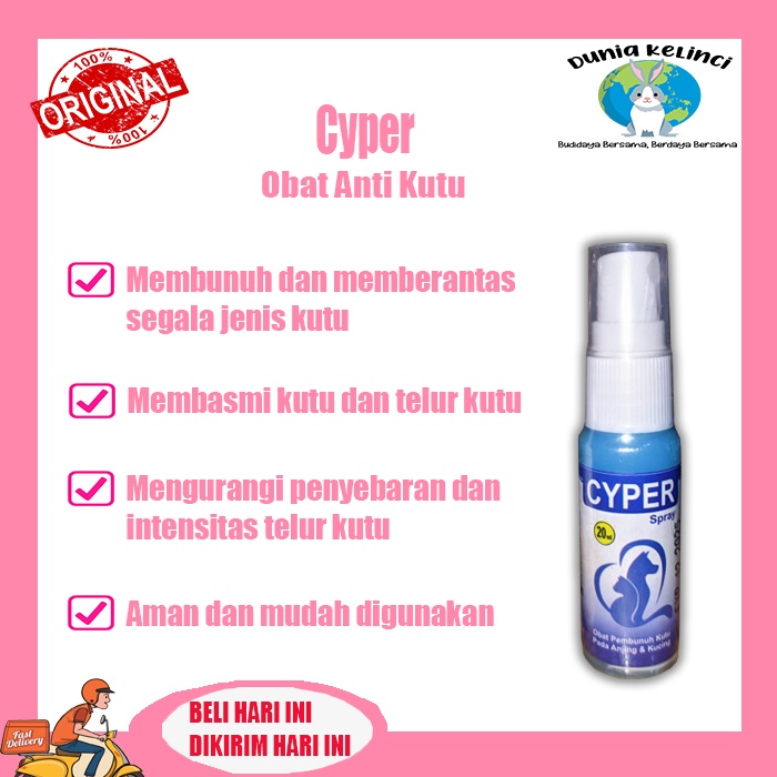 Obat Spray Semprot Kutu CYPER Kucing Anjing