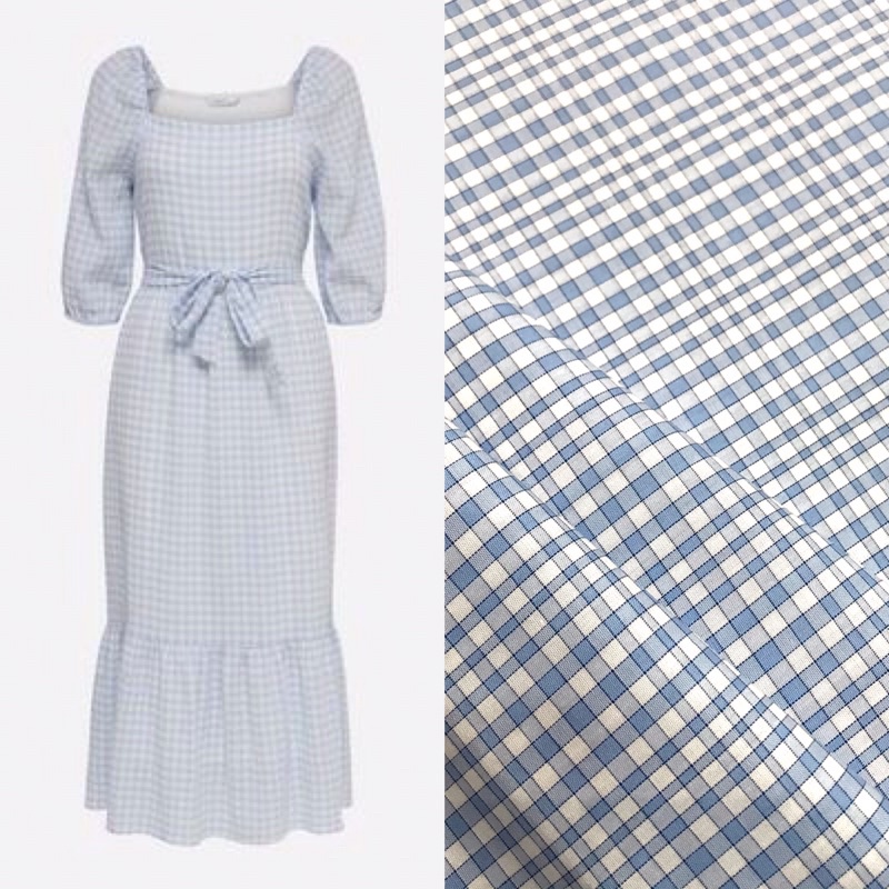 kain katun motif kotak kain kemeja