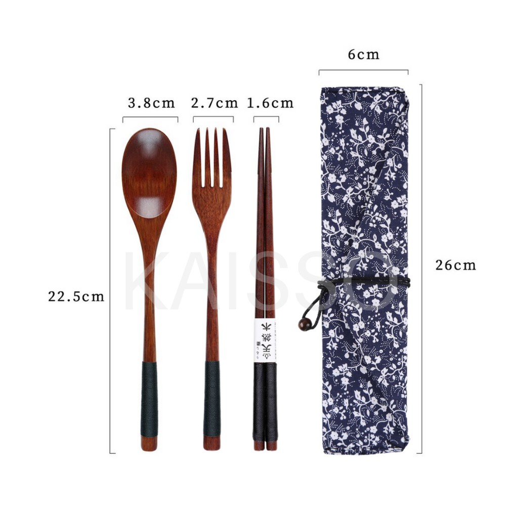 KAISSO - [4 PCS] SENDOK SUMPIT KAYU KOREA ALAT MAKAN KAYU WOODEN CUTLERY SET SPOON