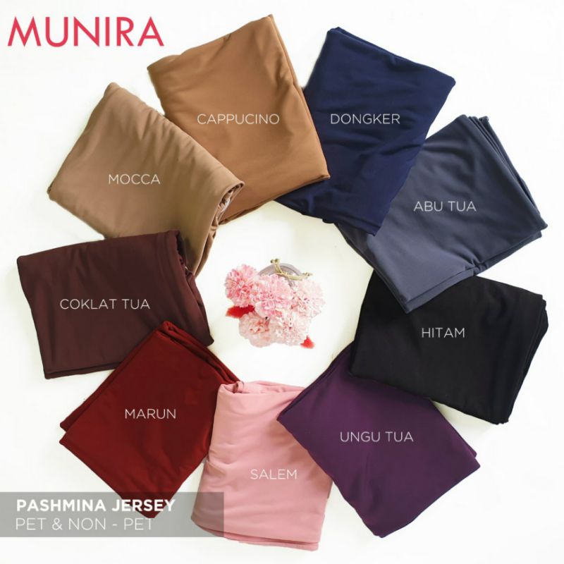 Pashmina Jersey Premium Munira Praktis Adem Simple