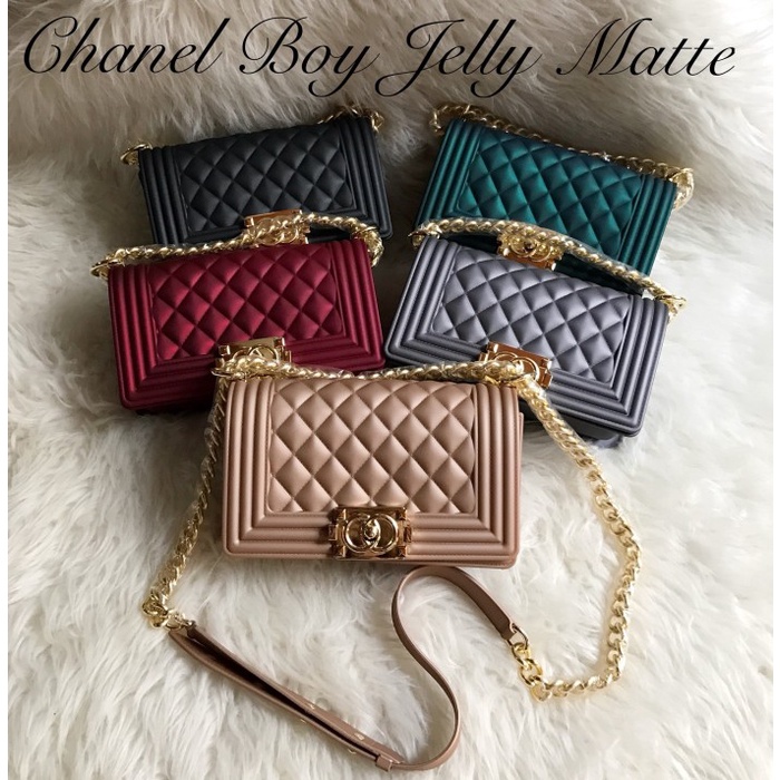 READY Tas Wanita Chanel Boy Maxi Jelly Matte impor 25cm - Maron TERLARIS