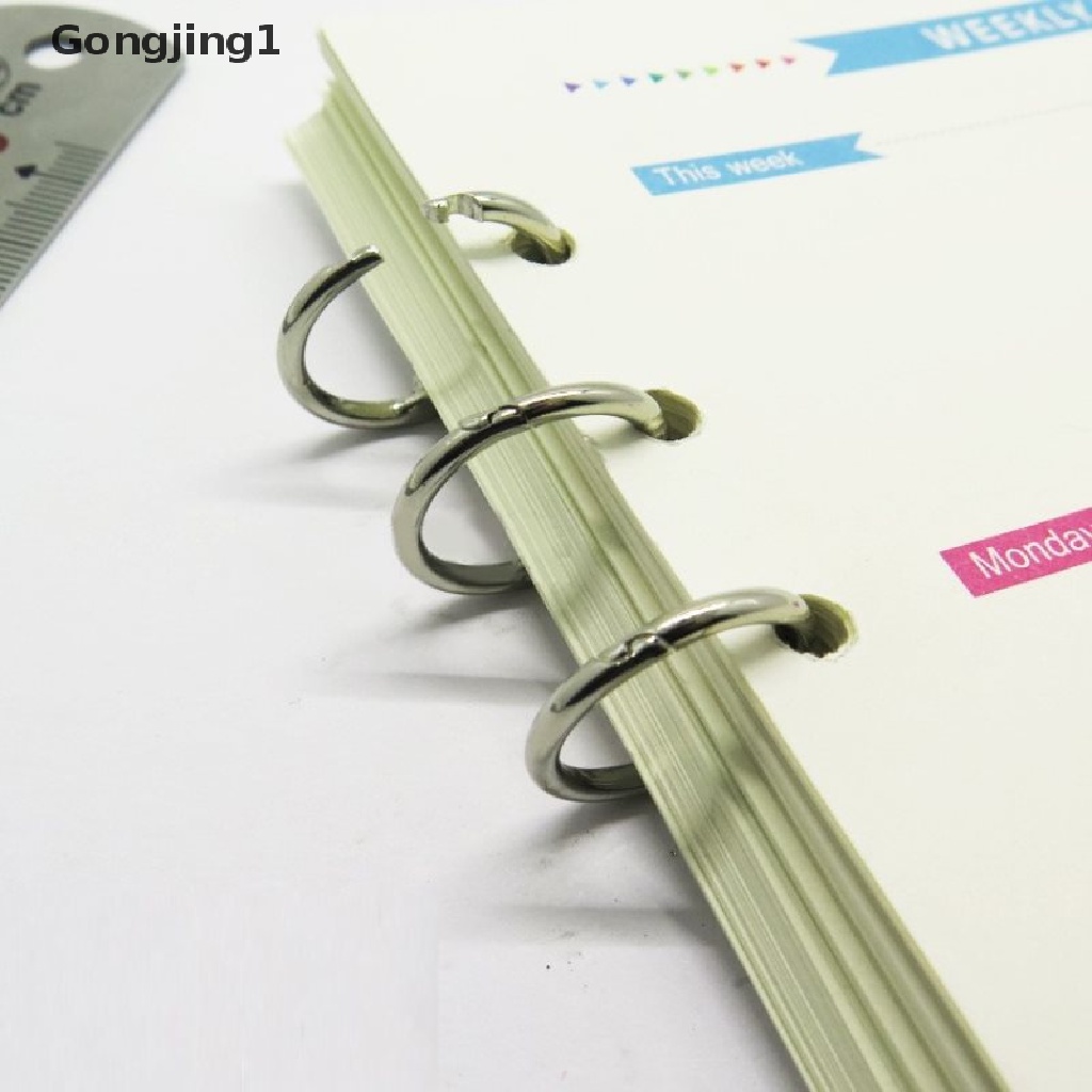 Gongjing1 2Pcs Klip Binder Loose Leaf 3 Ring Bahan Metal Untuk Buku Catatanalbumscrapbook