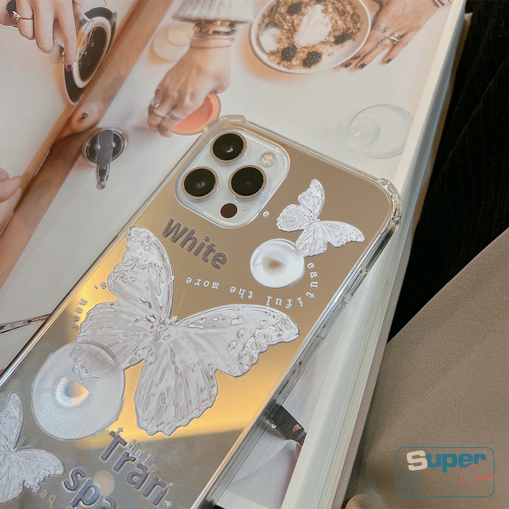 Soft Case TPU Transparan Motif Kupu-Kupu Untuk iPhone 12 13 11 Pro Max XR 7Plus 8Plus X XS Max 7 8 SE 2020