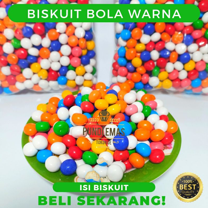 Biskuit Bola Warna Warni Berat Bersih 250 Gram