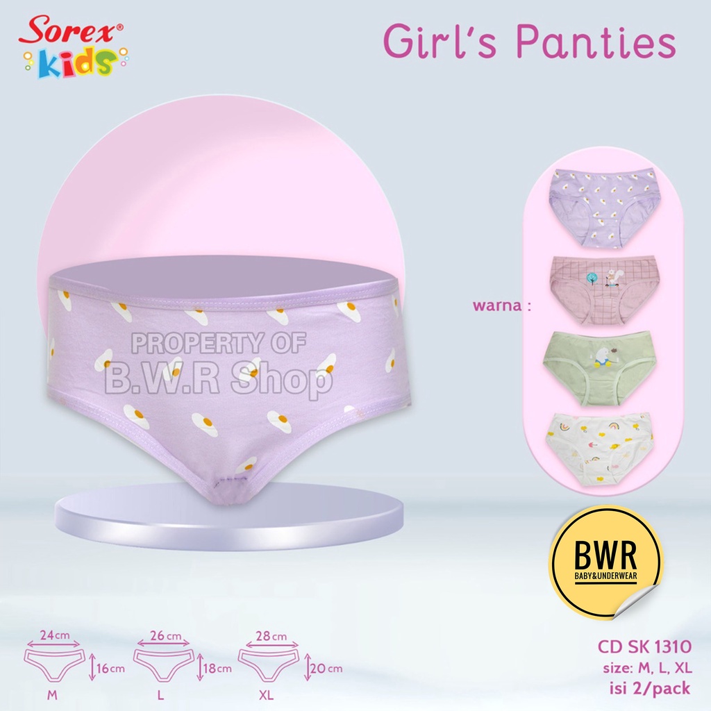 CD Sorex Kids 1310 / Celana Dalam Anak Perempuan Sorex 1310 Motif Lucu Terbaru | Bwr