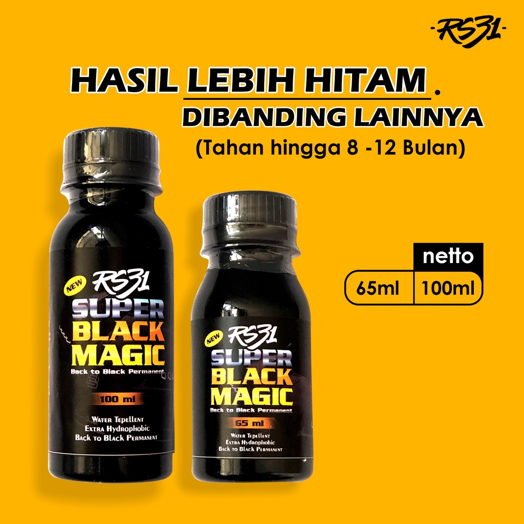 RS31 Trim Restorer Super Black Magic 100ml - Penghitam  Dasboard &amp; Body Motor dan Mobil Permanen.