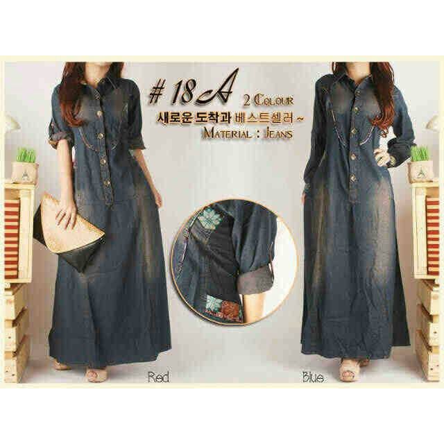 PROMO    gamis jeans comb fit  xxL