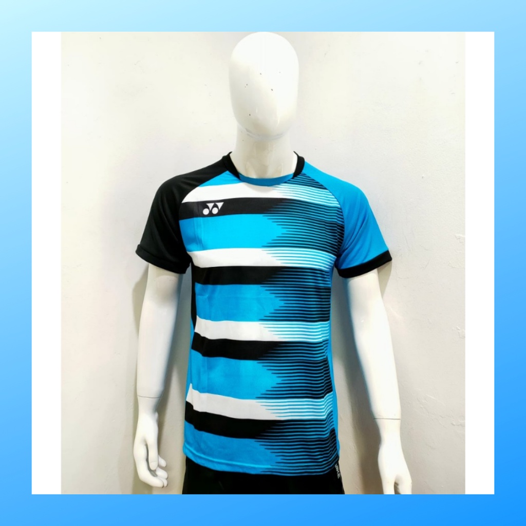 Kaos badminton pria jersey bulutangkis baju atasan jersy wanita dewasa t-shirt outfit seragam kostum olahraga casual suit pakaian jarsey oblong apparel sports jersi bulu tangkis Y167 turqis polos