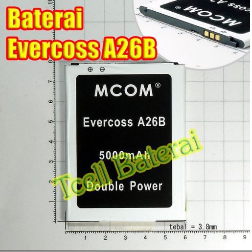 Battery Batre Baterai Double Power Mcom Cross Evercoss A26B EC1 EC-1