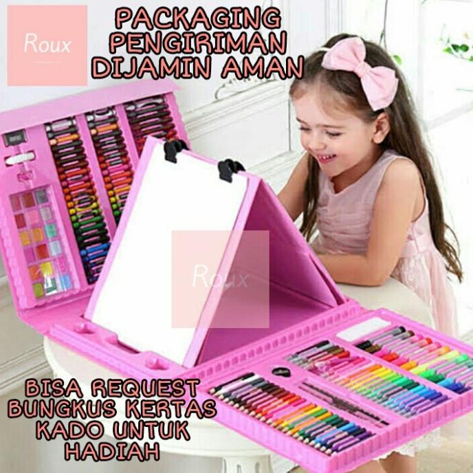 

Crayon Set Anak 208 Pcs Pensil Warna Alat Lukis Alat Mewarnai Gift Set