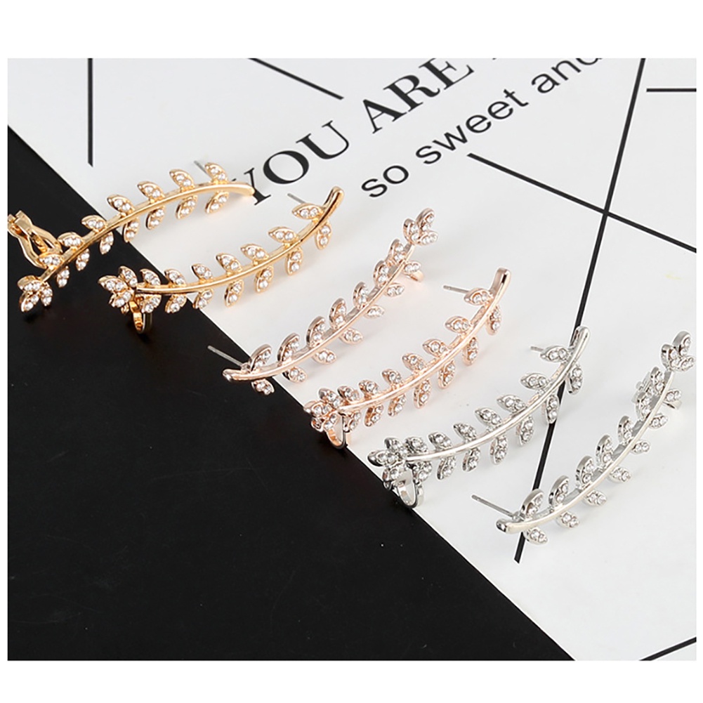 Hu Hu Hu Hu Hu Alat Bantu Pasang Kacamata♡ Anting Tusuk Desain Ranting Hias Berlian Imitasi Untuk Wanita