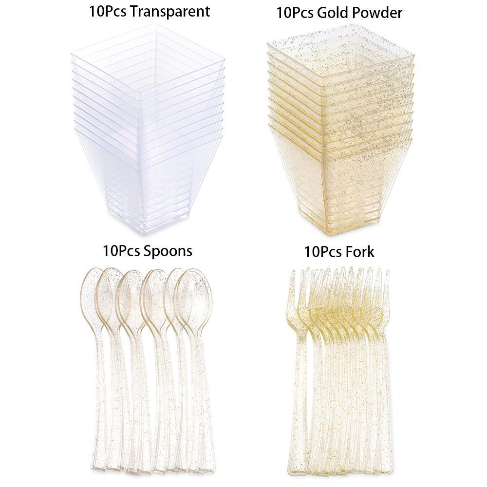 Top 60ml 10/30/50pcs Dessert Cup DIY Transparan Trapesium Wadah Perlengkapan Pesta Mousses