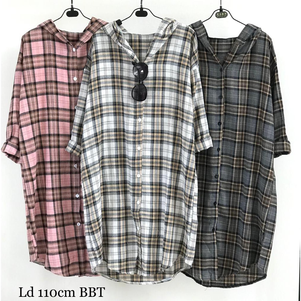 TUNIK KEMEJA MODEL KOTAK KOTAK