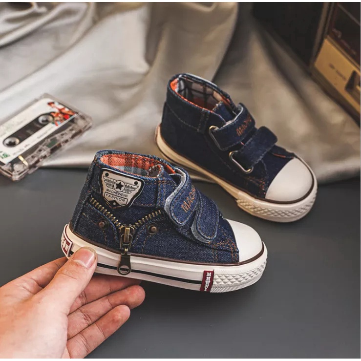 Sepatu Anak Laki Laki DAWN Jeans Sneaker Shoes size 20 - 24 Korean Style Import