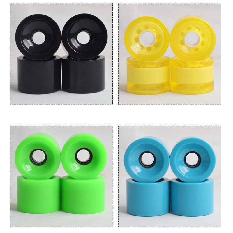 70 *51Mm LONGBOARD Elastisitas Tinggi Skateboard Roda 78A Halus Disikat Jalan Jalan Olahraga Papan Panjang Skuter PU 4 Pcs Roda