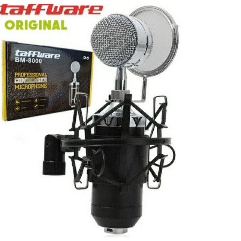 100% ORGINAL MICROPHONE BM 8000 TAFFWARE - MICROPHONE CONDENSER BM 8000 TAFFWARE -PAKET MIC TAFFWARE
