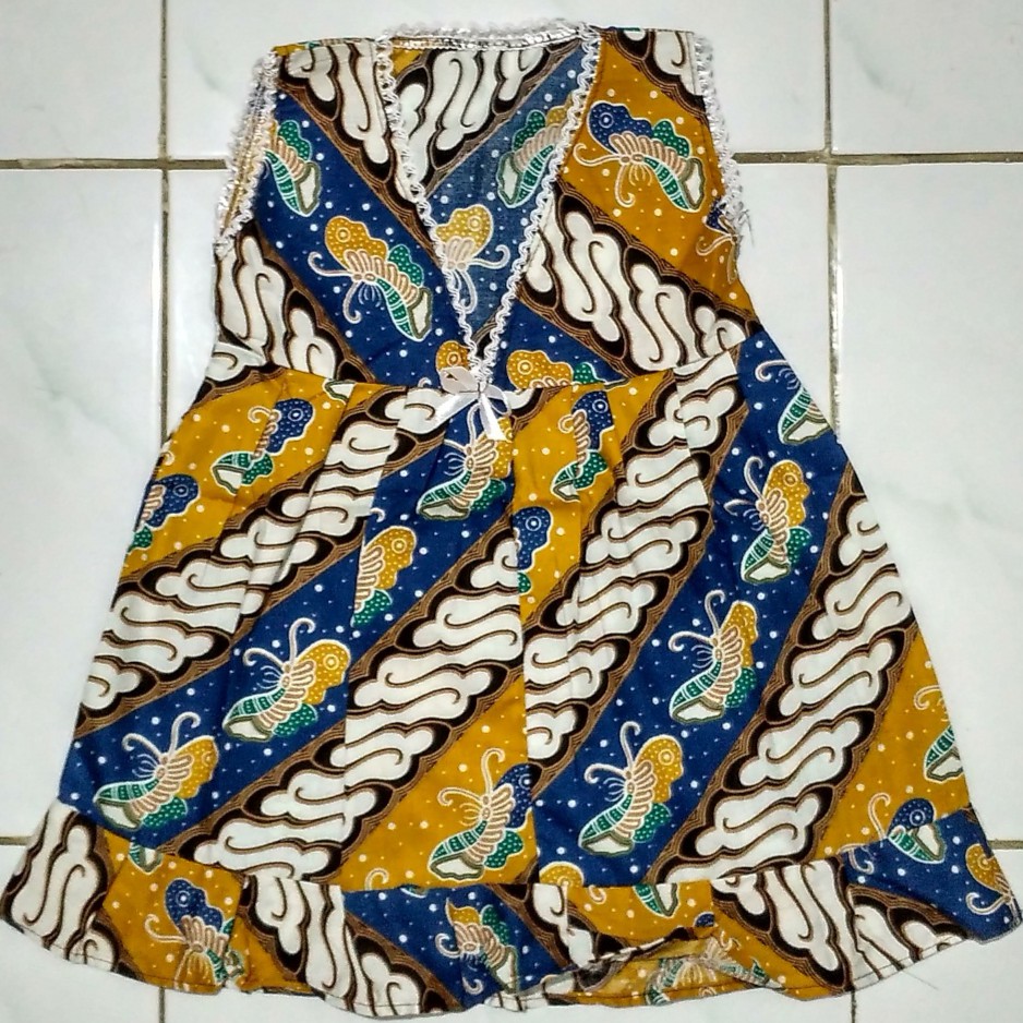 Dress Batik Anak Renda Kecil Perca