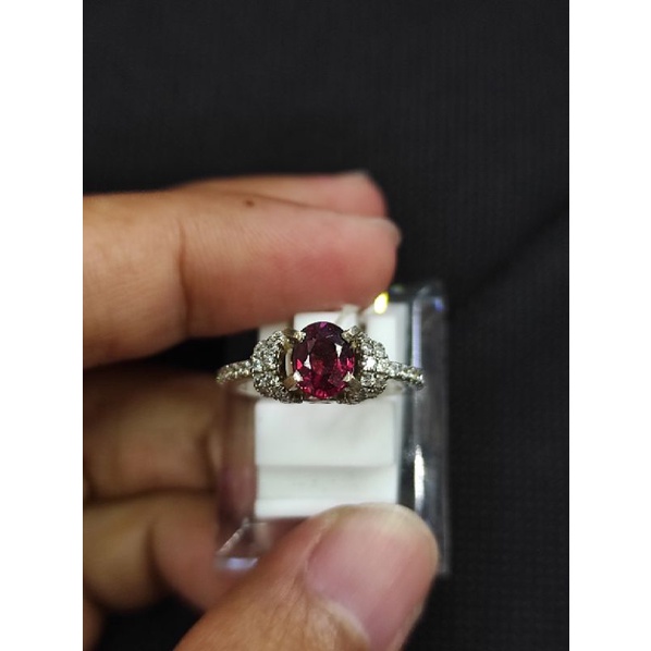 cincin perak925 batu natural spinel
