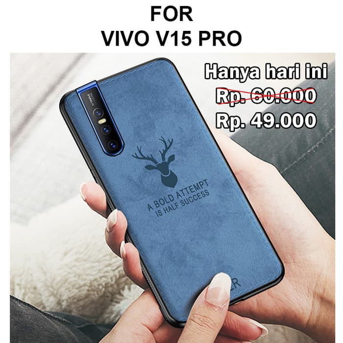 Deer case Vivo V15 Pro Leather Softcase Back Cover Casing