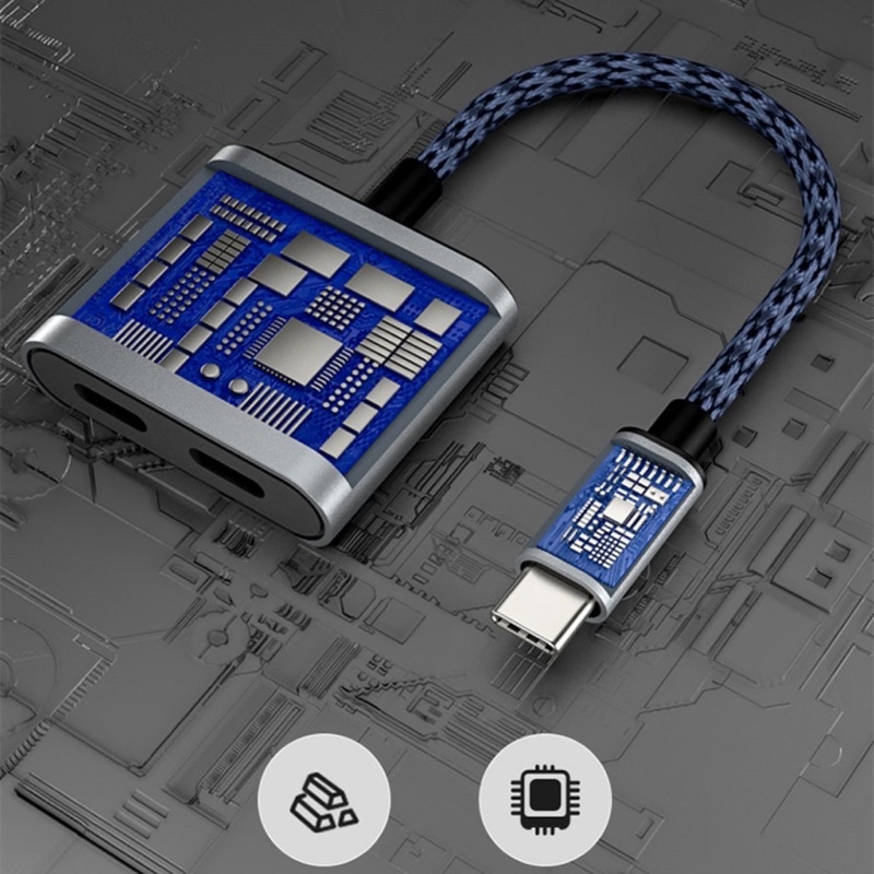 Cortex Adapter Splitter 2 in 1 60W Tipe c to 3.5mm to Type C USB C iPad Pro  Xiaomi Samsung Google