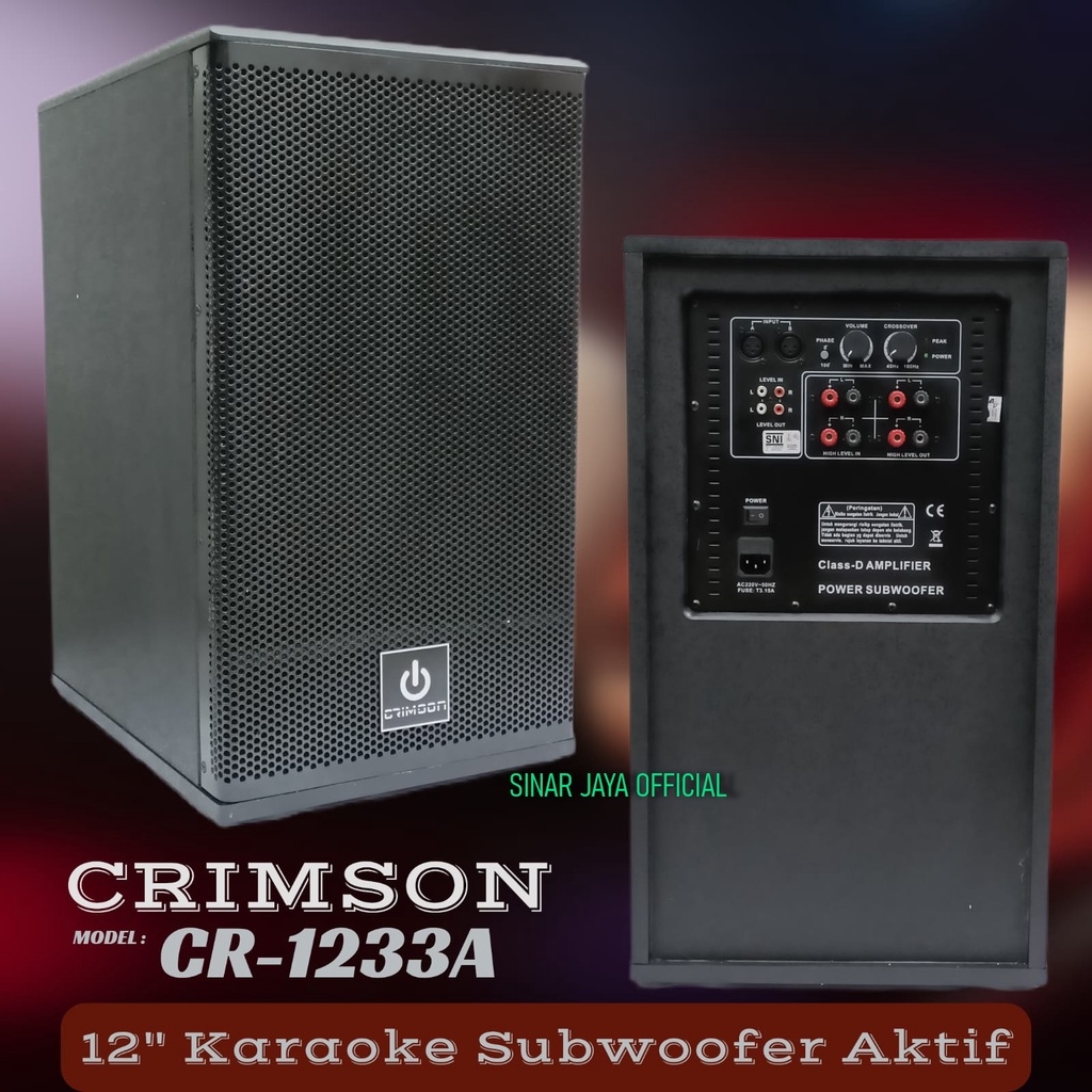 SUBWOOFER SPEAKER AKTIF CRIMSON 12INCH CR1233A CRIMSON SUB KARAOKE