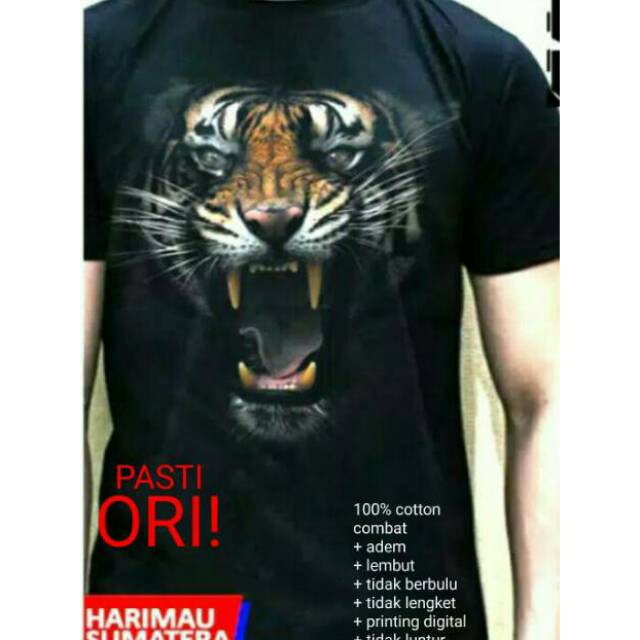 Kaos 3D harimau sumatera