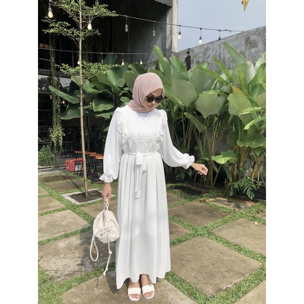 ZEA - Claire - Dress Vintage Korea Polos Lebaran Kondangan Maxi