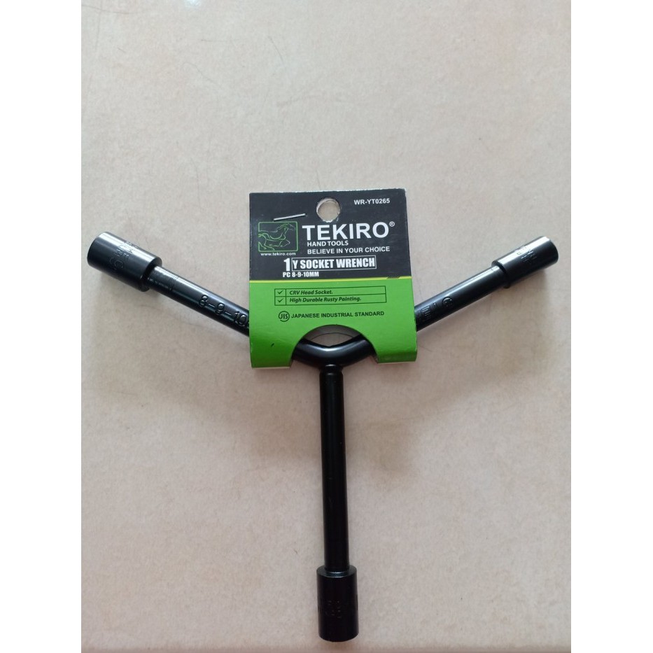 TEKIRO Y-TYPE SOCKET 10 - 11 - 13 MM KUNCI SOK Y PENDEK WR-YT0267 Tekiro Y type Socket pendek