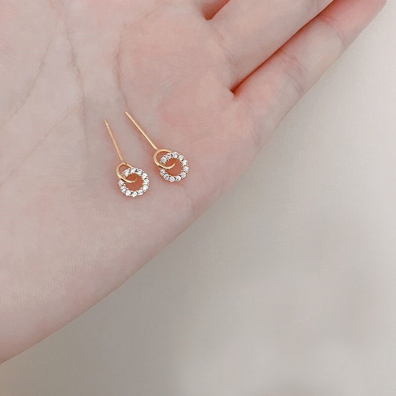 Korean Circle Earrings Female Niche Design Sense Summer Geometric Earrings Gold Simple Earrings