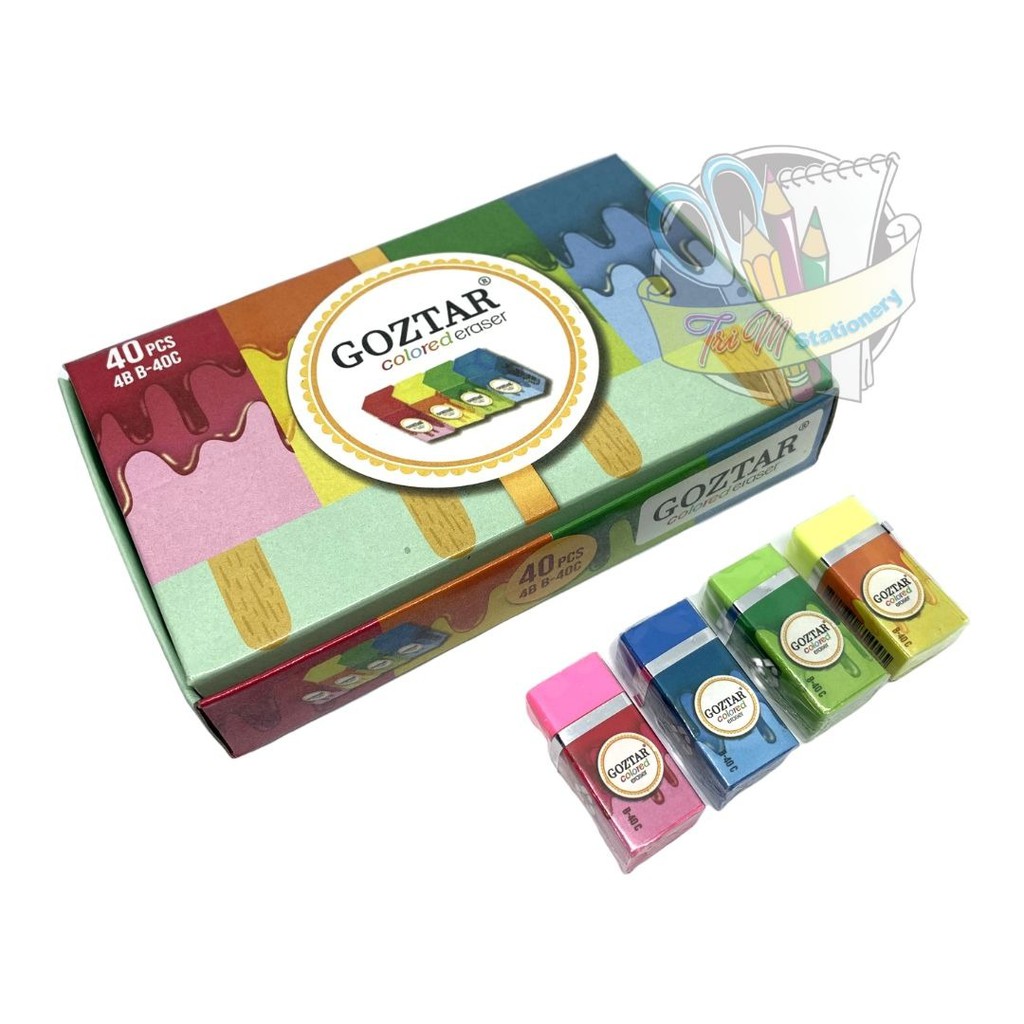 

[BOX] Goztar Penghapus Stip Color Eraser 4B-40C isi 40