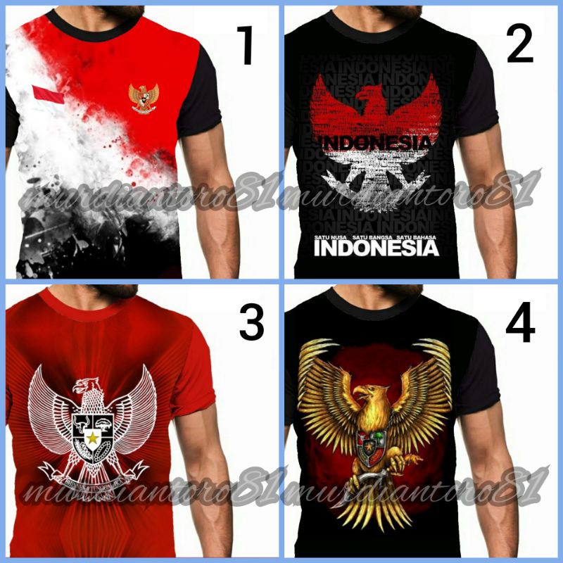 Kaos Garuda Indonesia merdeka merah putih anak pria cowok unisex cewek murah printing Bandung