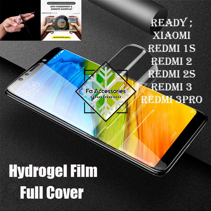 FA ANTI GORES JELLY HYDROGEL XIAOMI REDMI 1S 2 2S 3 3S 3PRO FULL SCREEN PROTECTOR GUARD SHOCK PRO