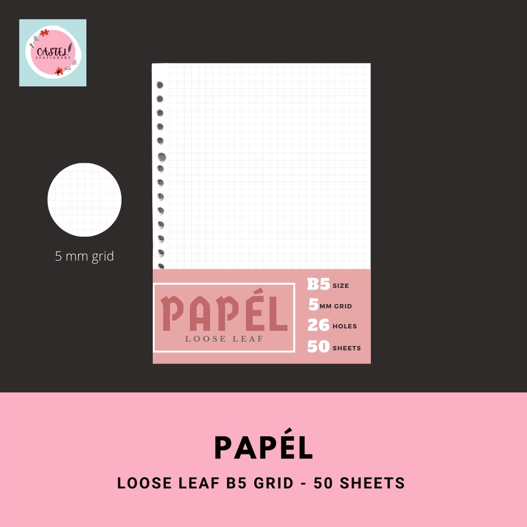 

Papel Loose Leaf Polos, Dot, Grid, Ruled B5 50 lembar