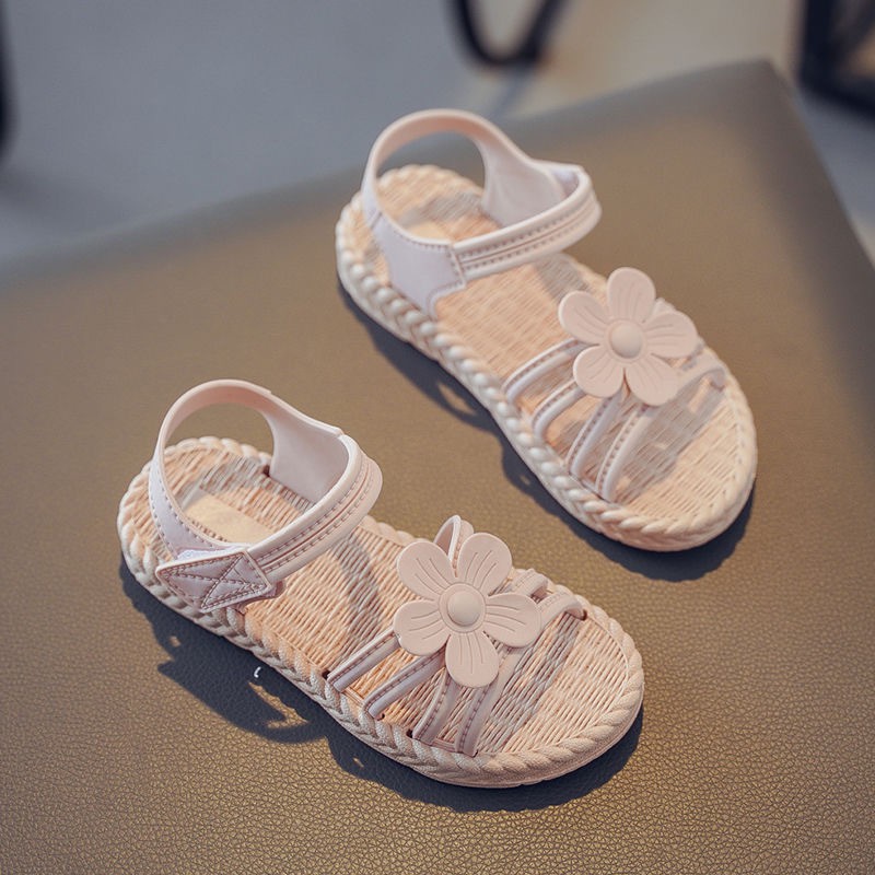 Hansen Gallery Sepatu Sandal Tali Anak Perempuan Sandal flat Import Sandal Korea HG Bunga Pita ( Tanpa kotak)