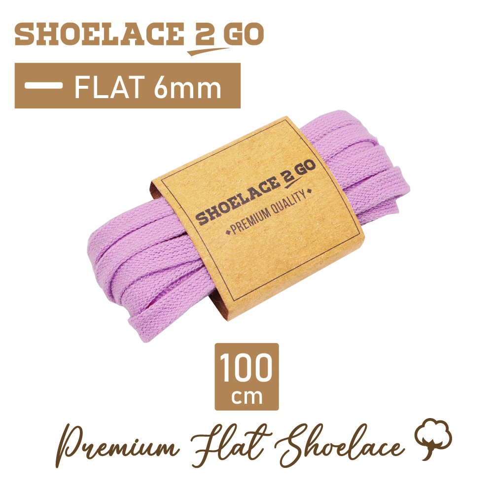 SHOELACE 2 GO PREMIUM TALI SEPATU GEPENG PIPIH FLAT G5 - PINK - 100CM