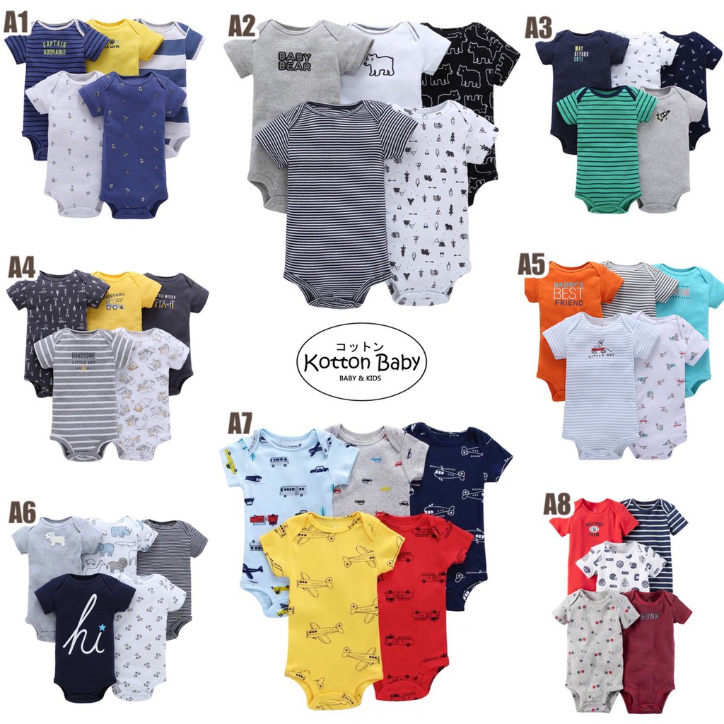 [ISI 5] 3-24bln PAKAIAN BAYI [Kualitas Impor] BAJU ANAK JUMPER JUMPSUIT ROMPER LAKI LAKI Catalog A