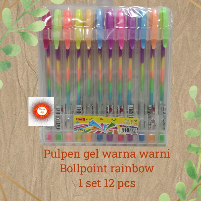

12 pulpen rainbow / pulpen warna pelangi