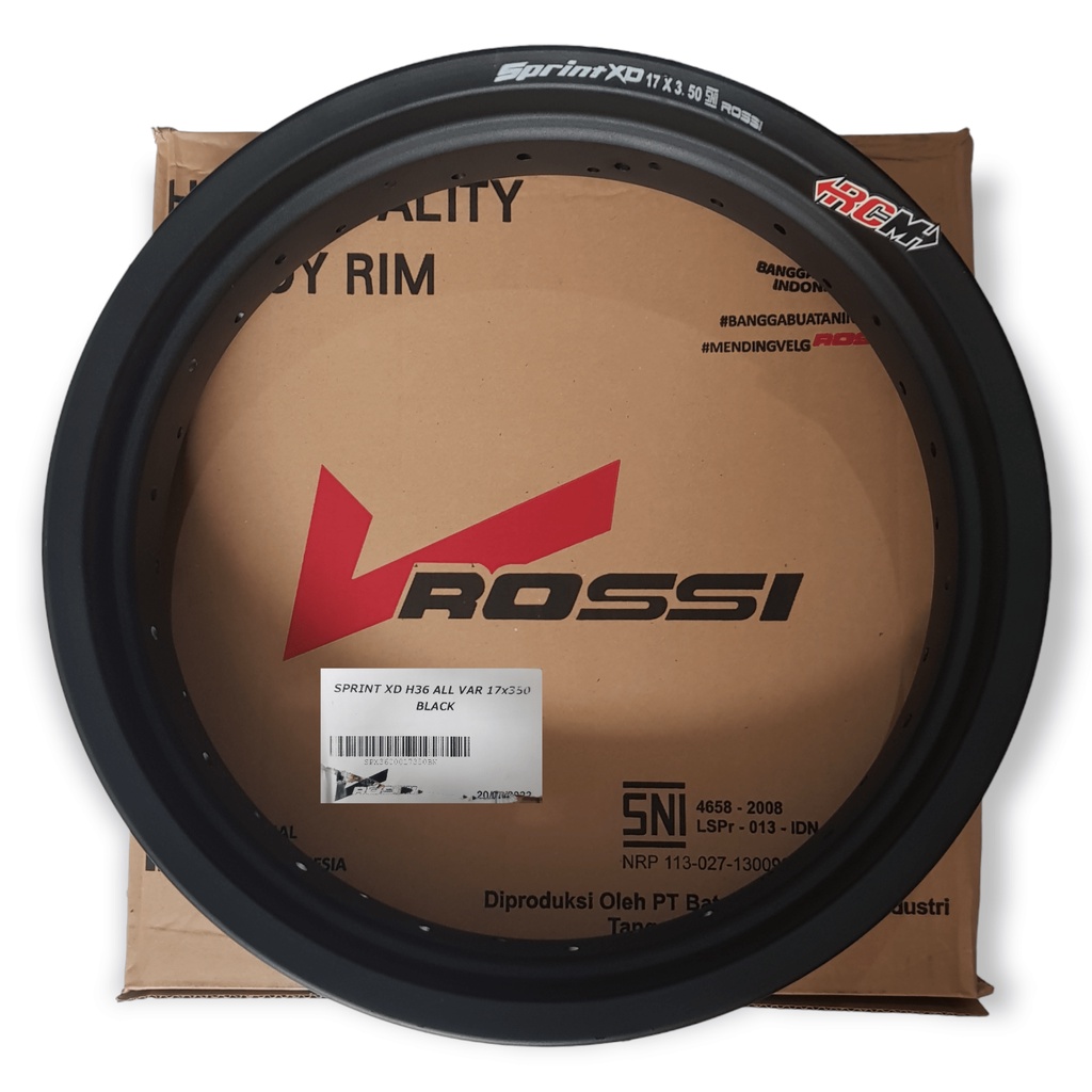 VELG VELK VELEK VELEG PELK PELEK PELEG ALLOY RING RIM 17X350 17 X 350 HOLE 36 H36 WARNA HITAM BLACK ORI ORIGINAL V ROSSI SPRINT XD SERIES BUKAN TK RACING RCB EXCEL