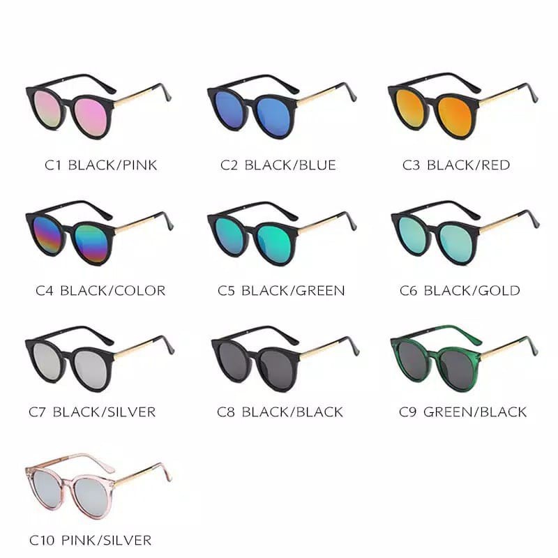 (COD) Kacamata Hitam Korean Fashion Kacamata Anti UV Sunglasses MALLSHOPPING