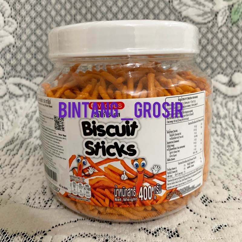 

Vfood Biscuit Sticks 400gr/Snack Thailand/Kemasan Toples/Import / Vfoods / Biskuit Stik