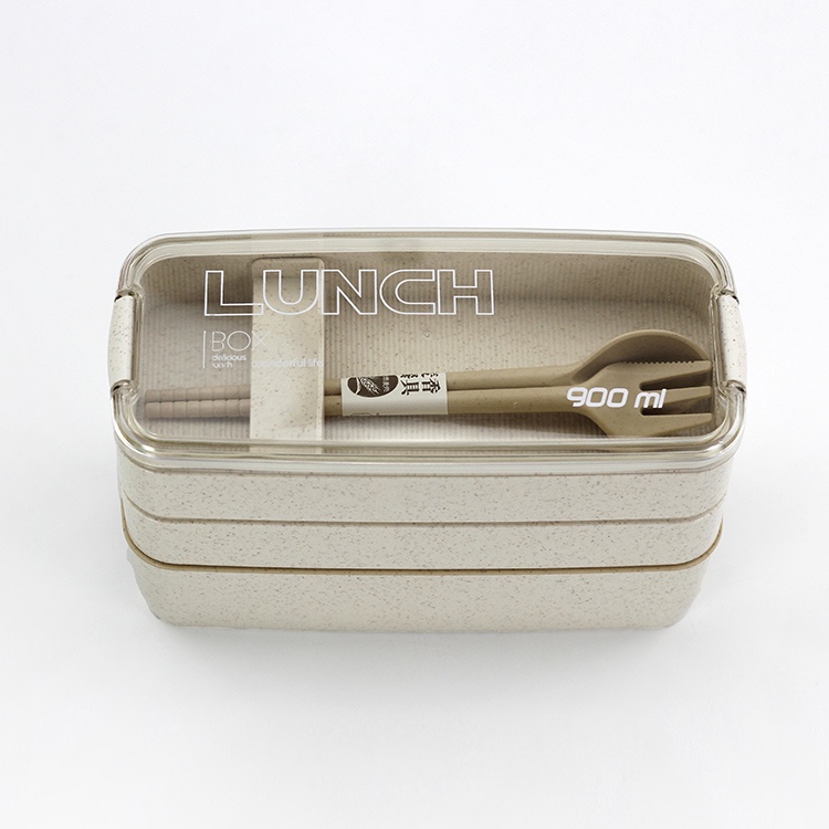 Kotak Bekal Rantang 1/2/3 Layer Bento Makan Siang Sekolah Kerja Anak Dewasa Aesthetic Anti Bocor Tahan Panas dengan Sendok Garpu Lunch Box 900/1000/1200ml with Spoon &amp; Fork