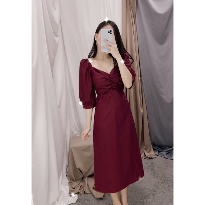 Hinata Dress || Dress Wanita || Dress Pesta Kerut Korea || Vaeesan