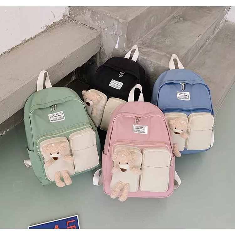 Diobrale - Tas Ransel Sekolah Anak Perempuan Remaja Backpack Populer Simple Terbaru Tas Punggung Elegan Ransel Fashion Korea Murah Kekinian