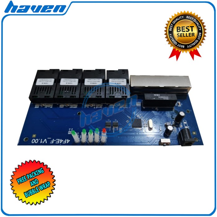 Media Converter 4 Port FO 4 Port LAN 10/100 Board Only / 4 FO 4 LAN