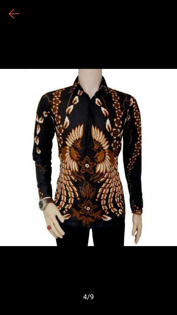 Warung Batik Hrb026 Kenongo Kemeja Tosca Pendek Pekalongan Padi M L Xl Sogan Halus Kemeja Batik