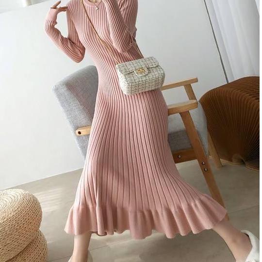 ℮ DRESS RAJUT / DRESS WANITA / DRESS PANJANG RAJUT / DRESS RAJUT PREMIUM / DRESS ELMA ◙
