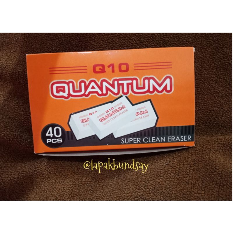 

penghapus pensil, eraser merk quantum by standardpen ( 1 box isi 40 pc)