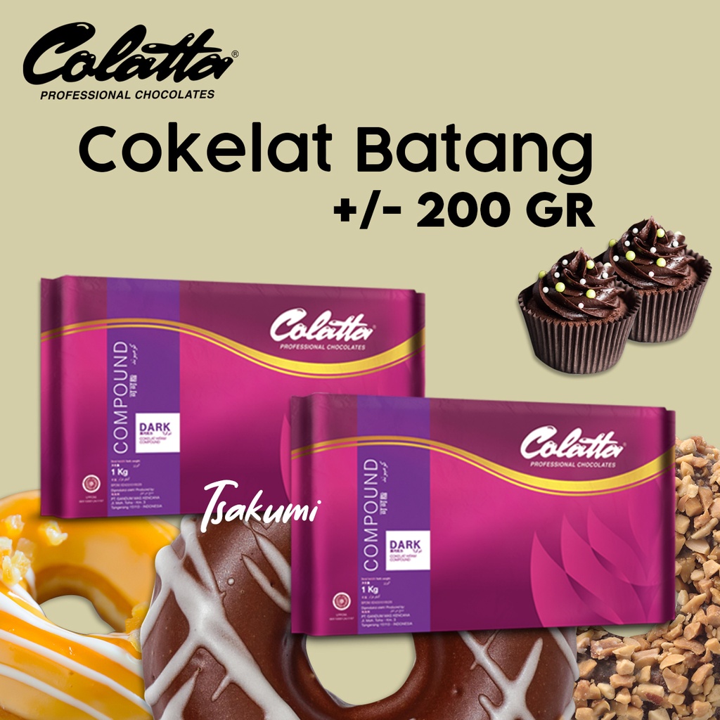 

TERBARU COLLATA DARK CHOCOLATE / COKELAT BATANG 200GR-500GR (Repack dari Collata)